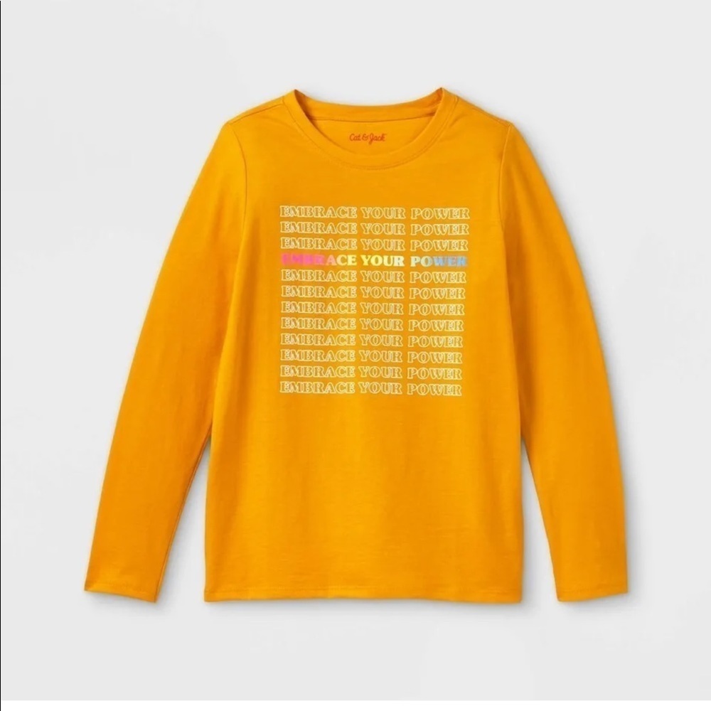 Girls' 'Embrace Your Power' Long Sleeve Graphic T-Shirt - Cat & Jack™ -